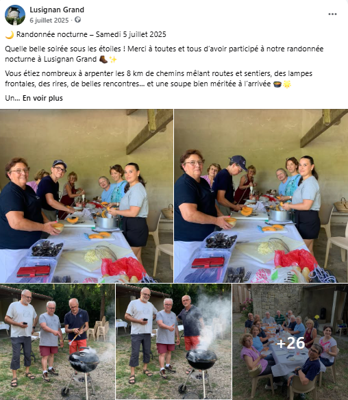 Publication Facebook de l'association